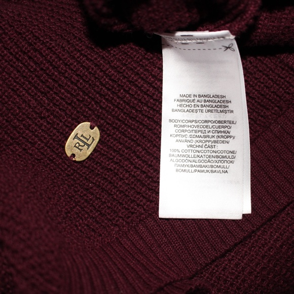 Ralph Lauren Maroon Cowl Neck Pullover Sweater - Picture 3 of 4